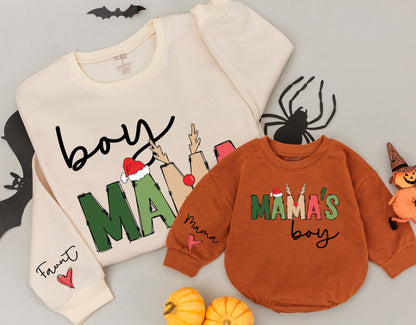 Personalized Mama & Boy Matching Sweatshirt Set - Perfect Gift