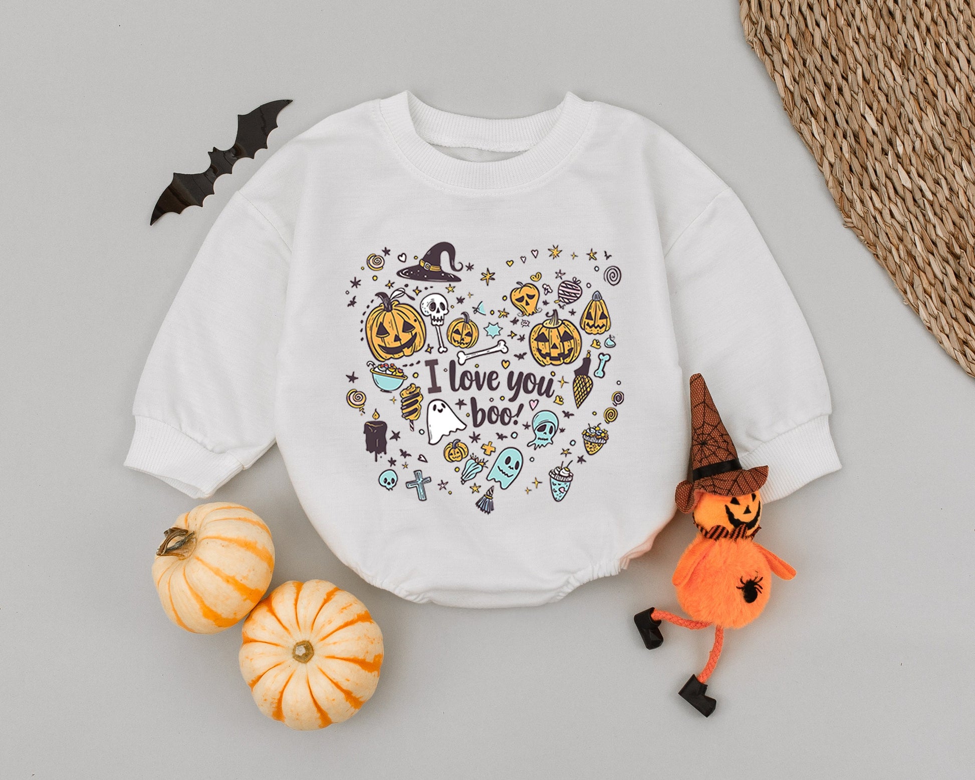 Spooky Ghost Pumpkin Romper: Halloween Baby Outfit for Toddlers