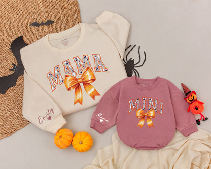 Matching Mama & Mini Fall Outfits: Retro Halloween Family Sweaters