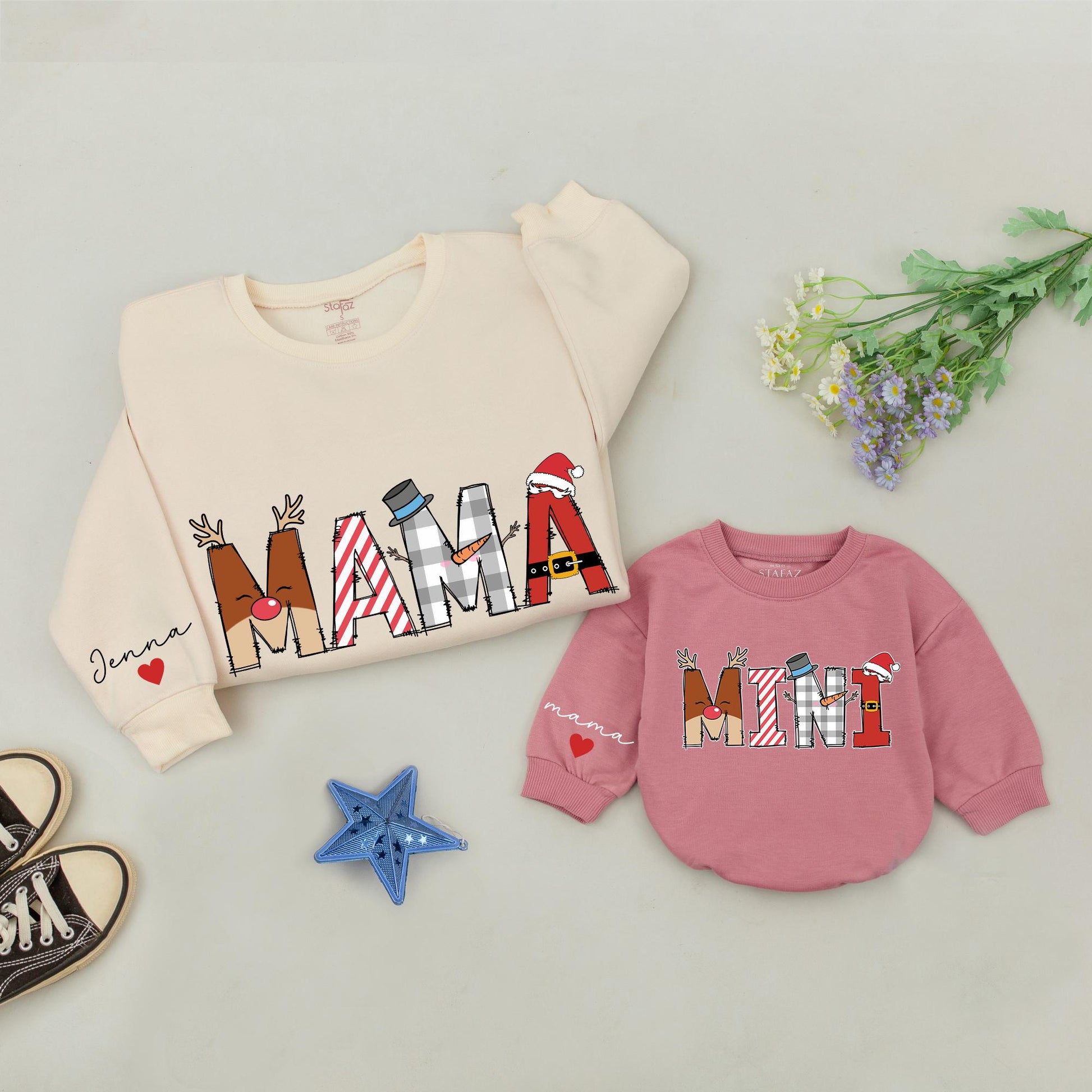 Matching Mama and Mini Christmas Sweatshirts, Family Outfit Gift