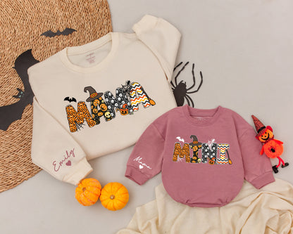 Halloween Family Sweatshirts: Personalized Retro Mommy and Me Outfits