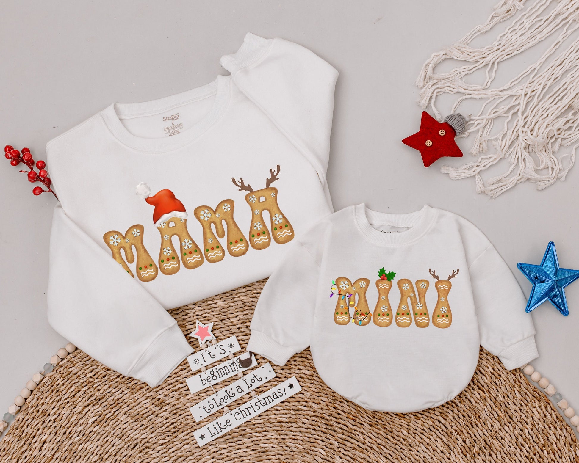 Matching Retro Christmas Sweatshirts for Mommy & Me, Personalized