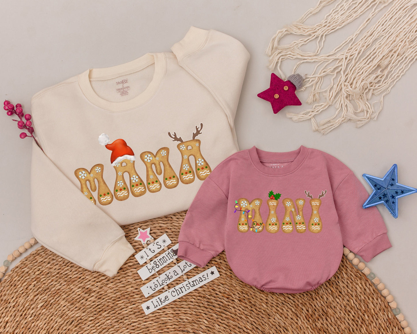 Matching Retro Christmas Sweatshirts for Mommy & Me, Personalized