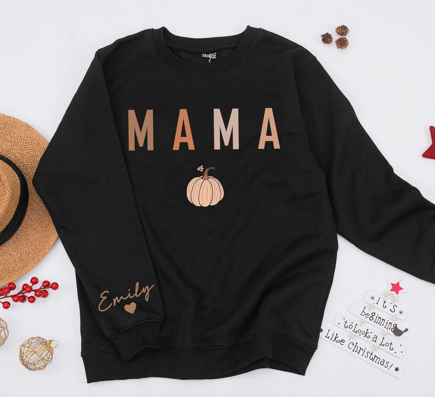 Mama and Mamas Pumpkin Matching Fall Sweatshirts for Mom and Baby Cozy Cute Autumn Outfits