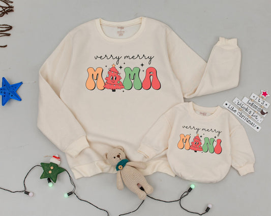 Festive Mom and Me Retro Christmas Sweaters - Matching Family Set  