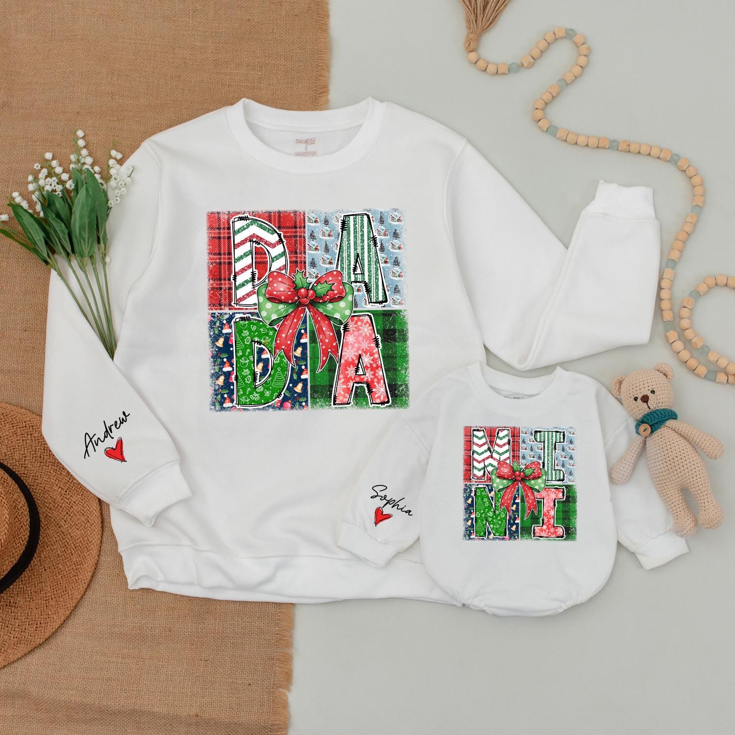 Matching Family Christmas Outfits: Cute Sweaters & Baby Rompers