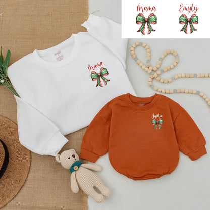 Matching Family Christmas Outfits: Cute Sweatshirts & Baby Romper  