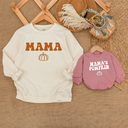 Matching Family Pumpkin Sweatshirts, Fall Mommy & Me Thanksgiving Set