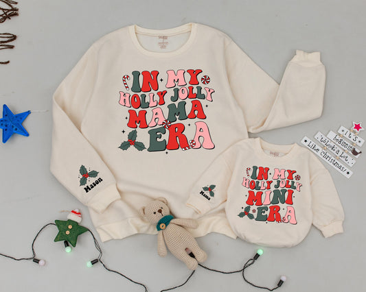 Festive Family Christmas Sweatshirts: Personalized Mommy and Me Set