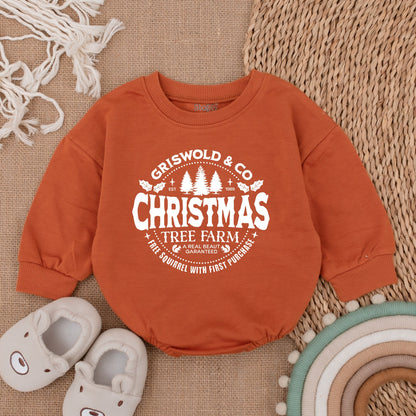 Griswold's Farm Christmas Romper: Cozy Baby's First Holiday Outfit