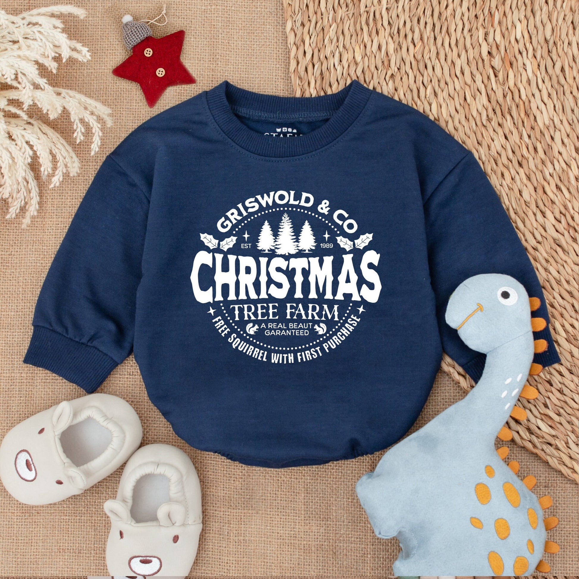 Griswold's Farm Christmas Romper: Cozy Baby's First Holiday Outfit