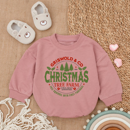 Griswold's Farm Christmas Romper: Cozy Baby's First Holiday Outfit