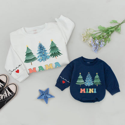 Mama and Mini Retro Christmas Sweatshirts – Matching Family Outfits