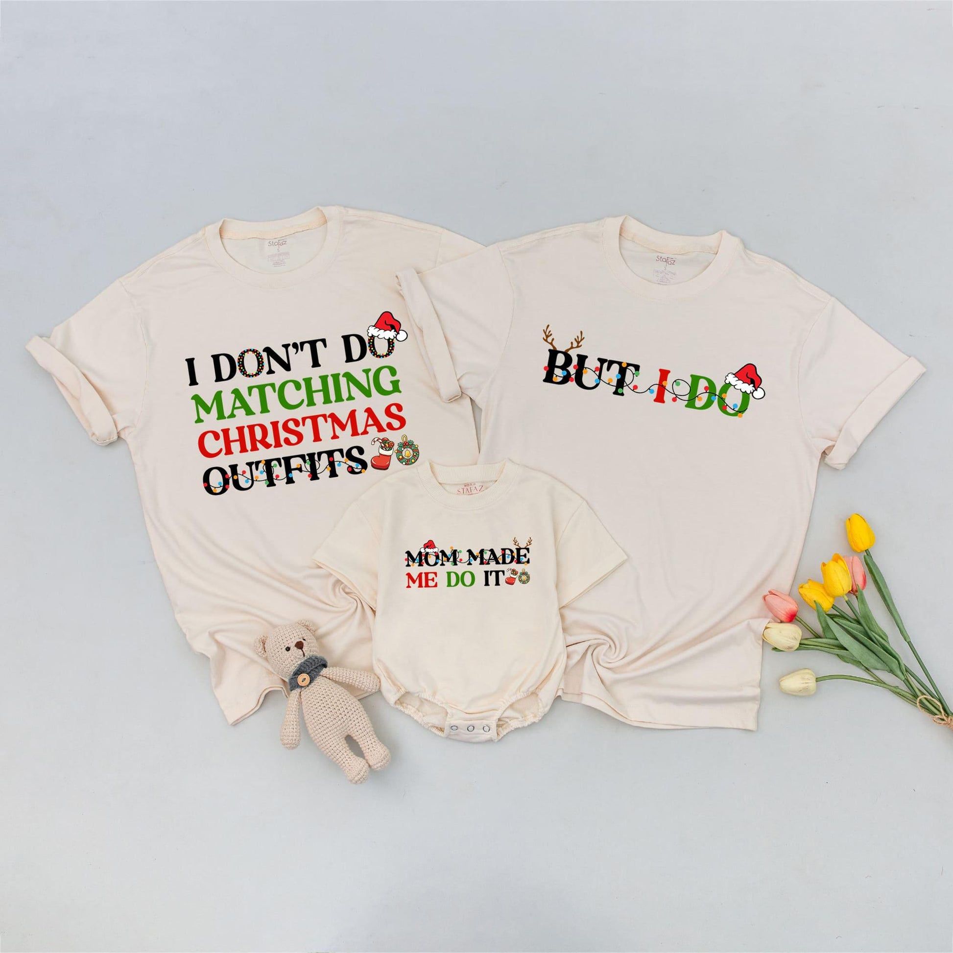 Festive Family Tees: Funny Anti-Match Christmas Holiday Gift