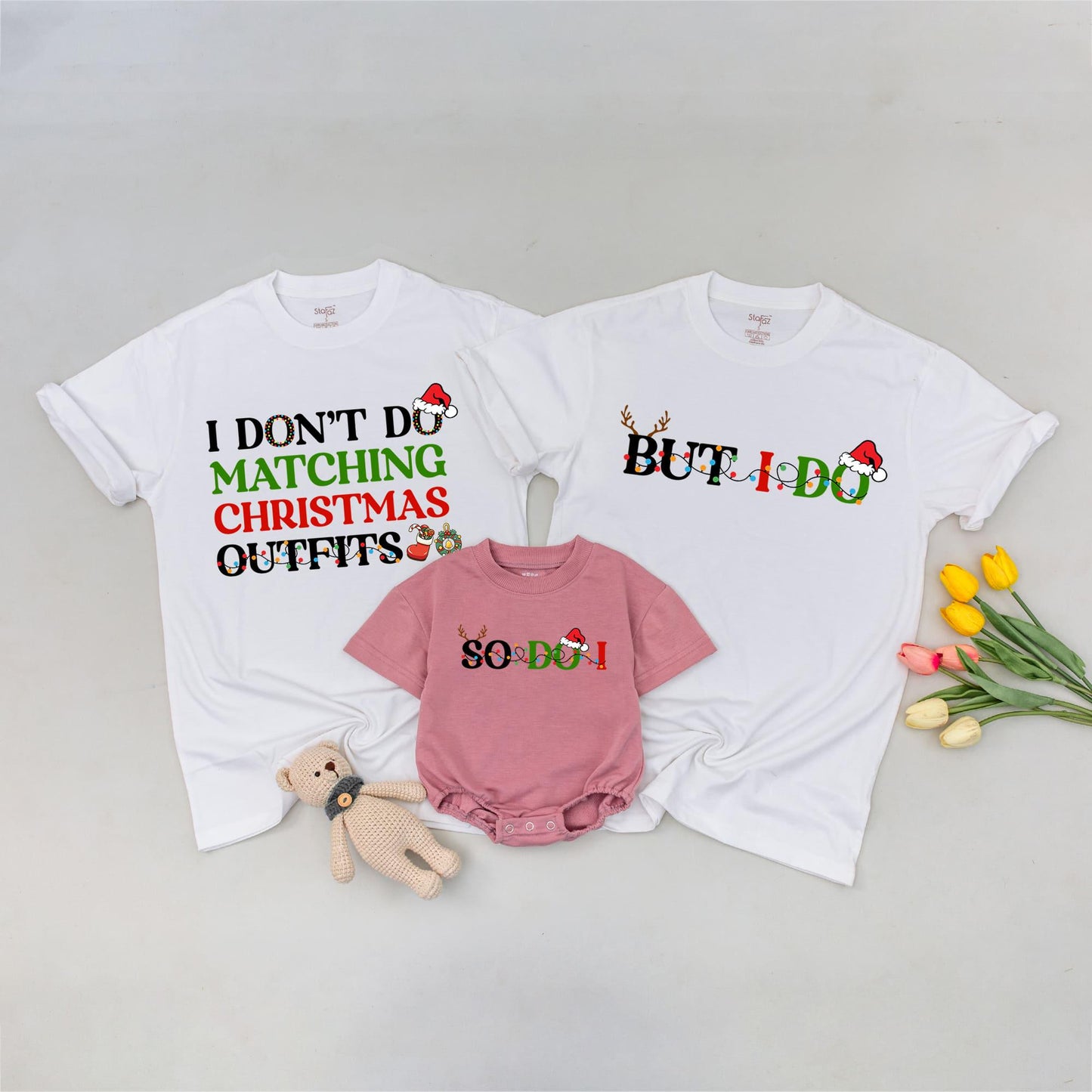 Festive Family Tees: Funny Anti-Match Christmas Holiday Gift