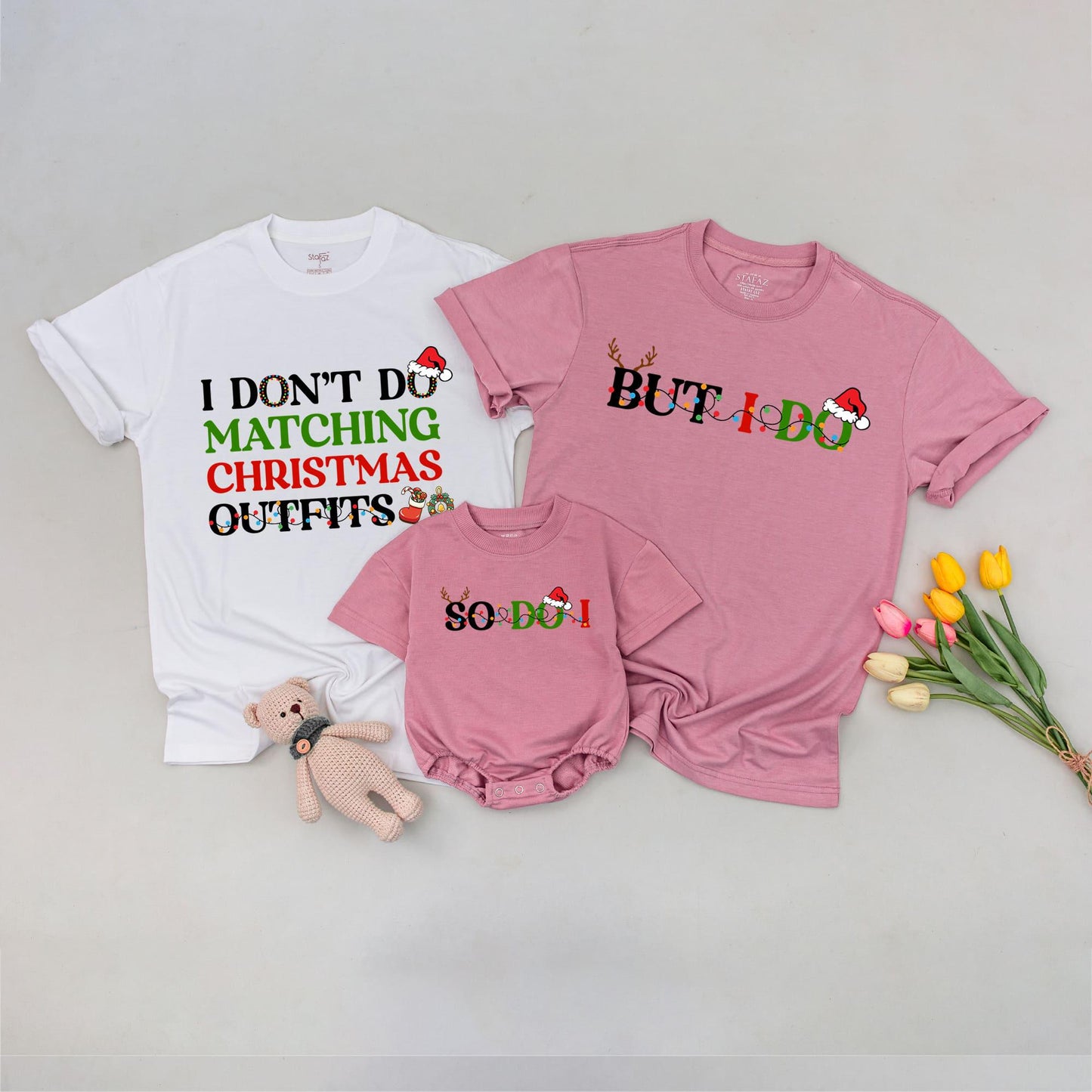 Festive Family Tees: Funny Anti-Match Christmas Holiday Gift