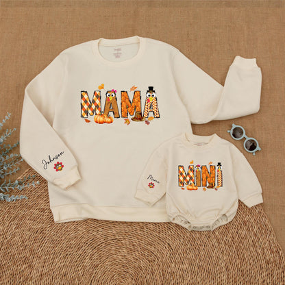 Mom and Mini Thanksgiving Sweaters, Custom Family Fall Outfits