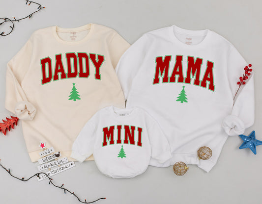 Matching Family Christmas Sweatshirts: Mommy, Daddy, and Me Set