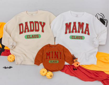 Matching Family Christmas Sweatshirts: Mama, Dada & Mini Outfits