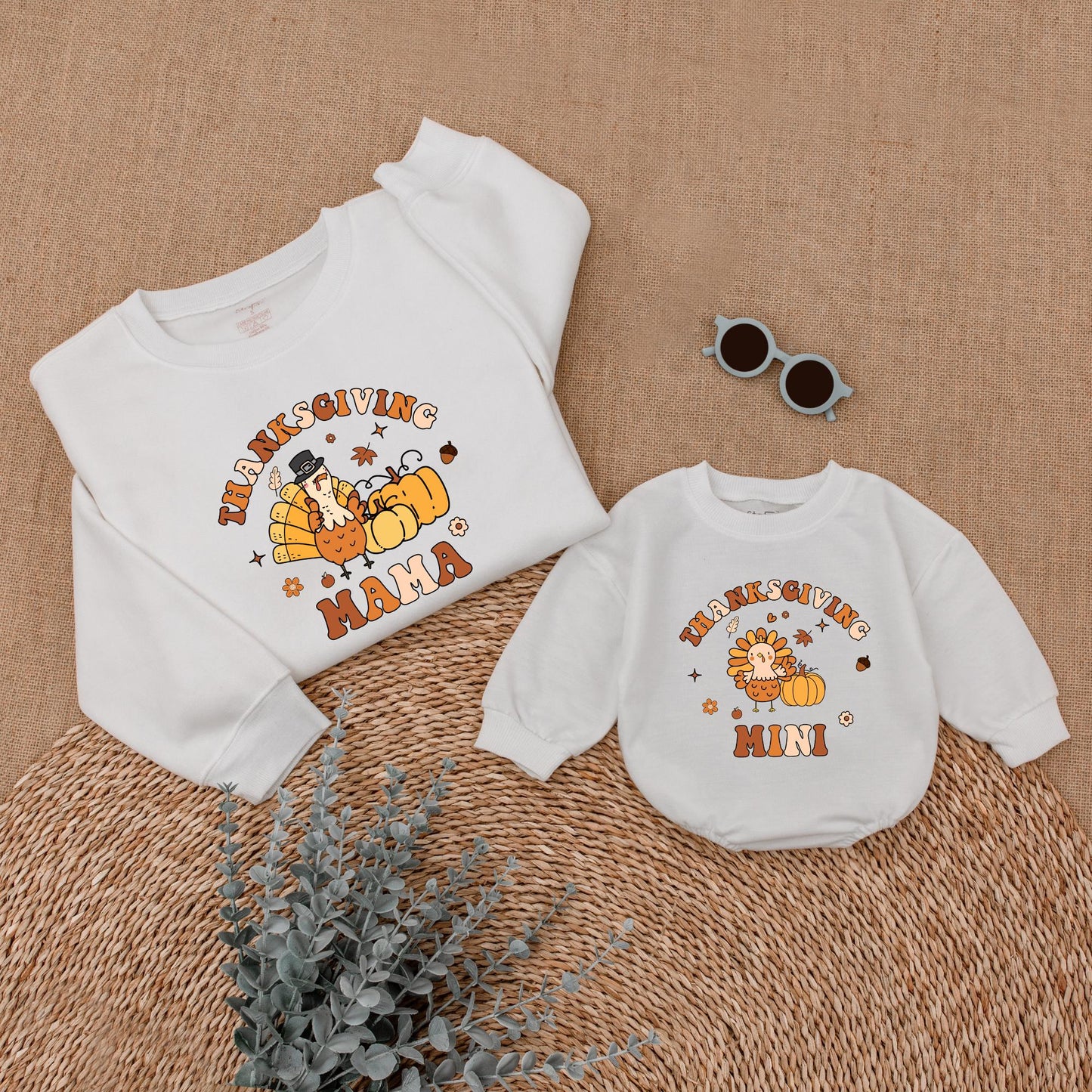 Cozy Thanksgiving Mommy and Me Sweatshirt Set: Fall Family Outfit