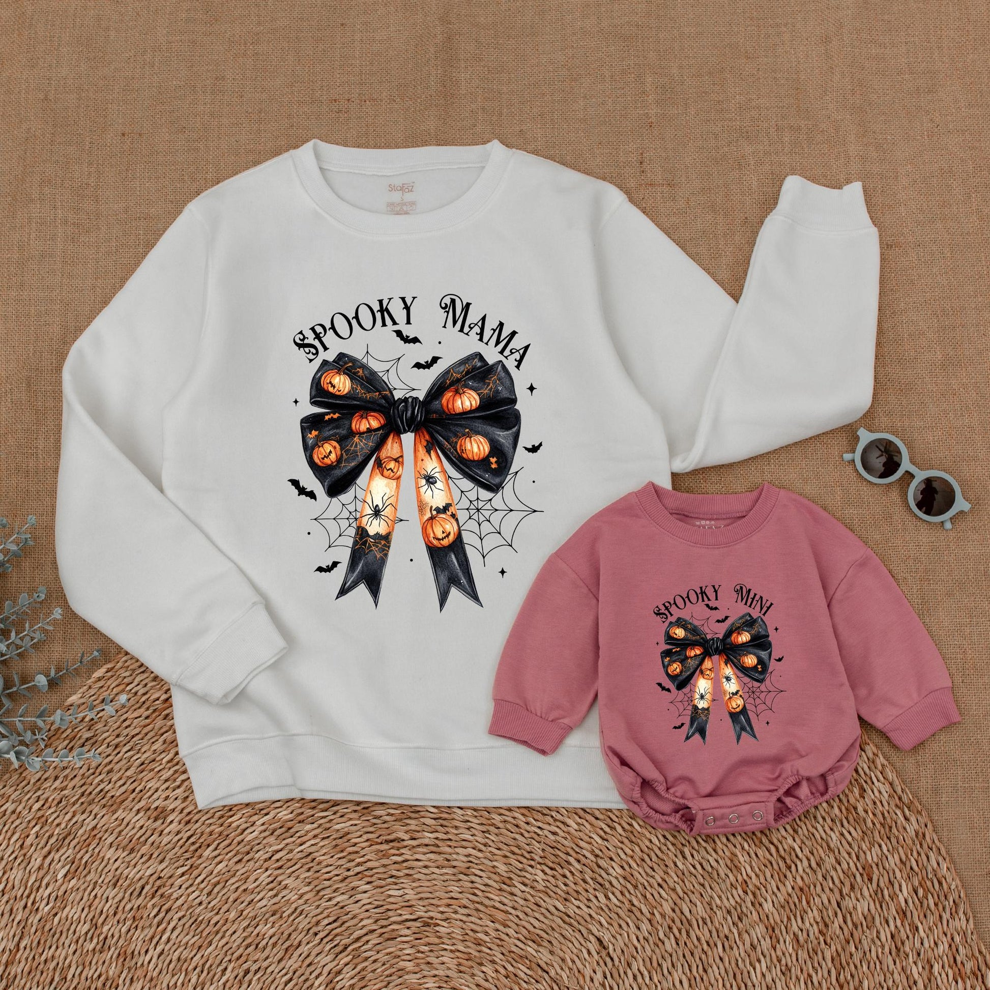 Mom and Me Spooky Sweatshirts: Halloween Family Outfit, Fall Sweater