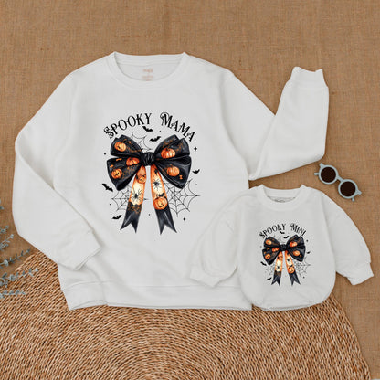 Mom and Me Spooky Sweatshirts: Halloween Family Outfit, Fall Sweater