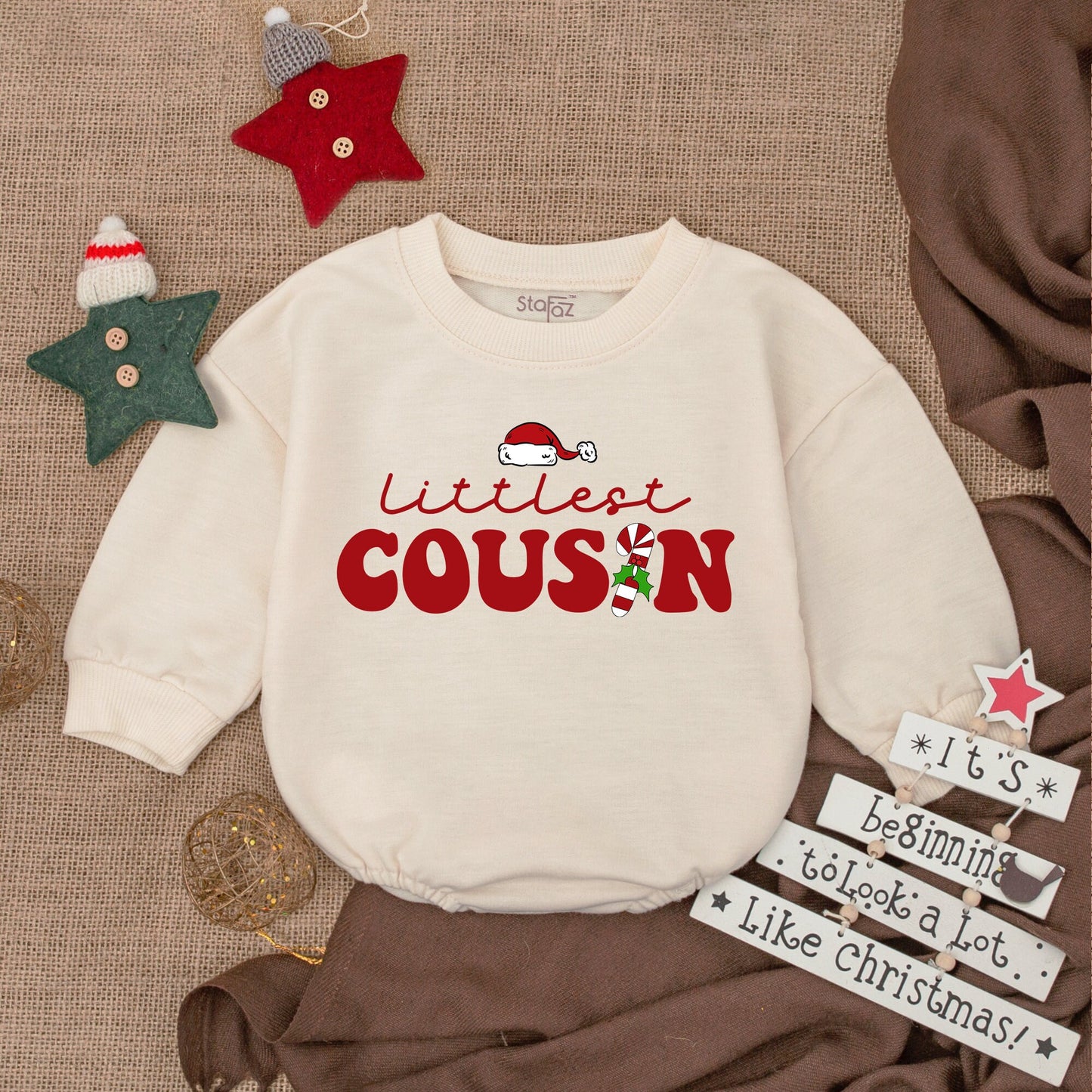 Cousin Matching Holiday Romper & Sweatshirt Set for Babies & Toddlers  