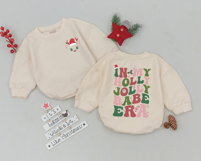 Retro Christmas Bubble Romper - Perfect Baby's First Holiday Outfit