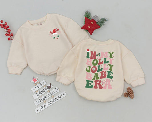 Retro Christmas Bubble Romper - Perfect Baby's First Holiday Outfit