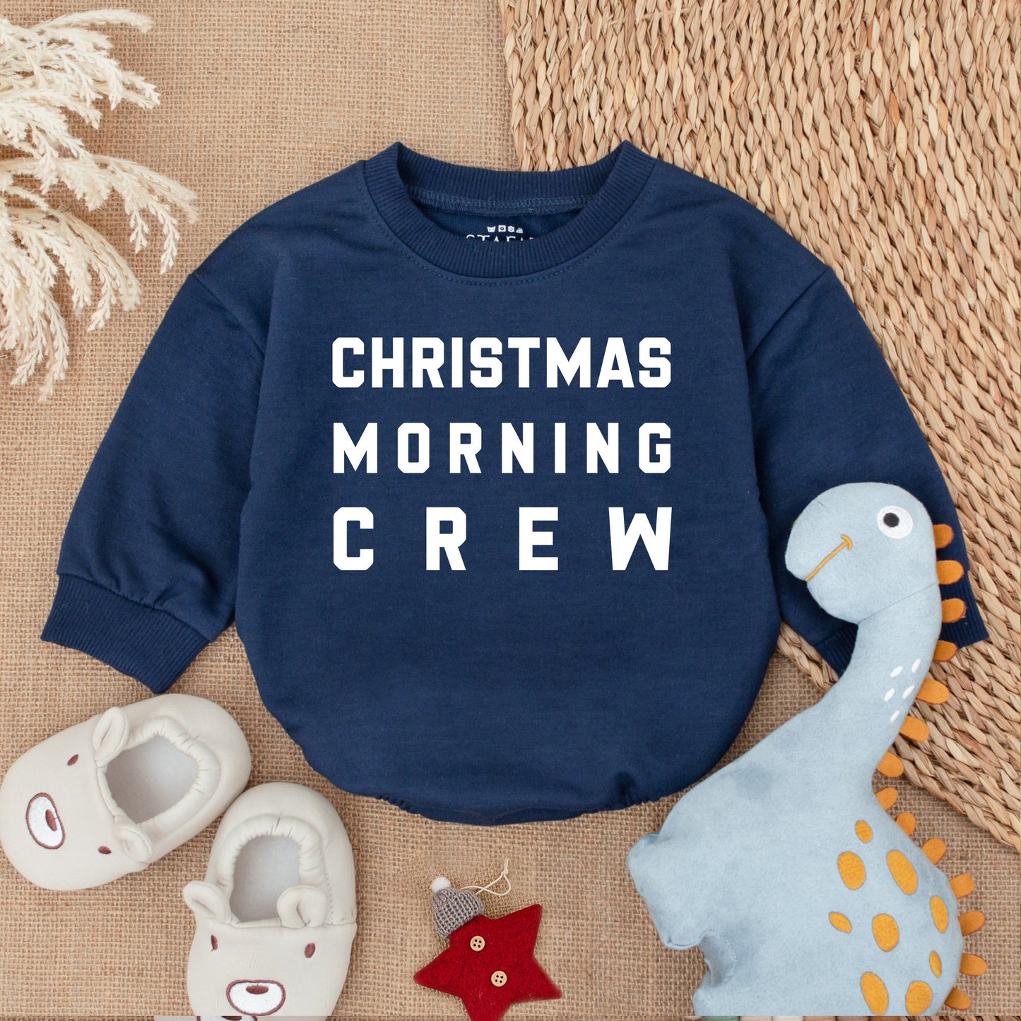 Festive Baby Romper & Sweatshirt: Cozy Christmas Toddler Outfit