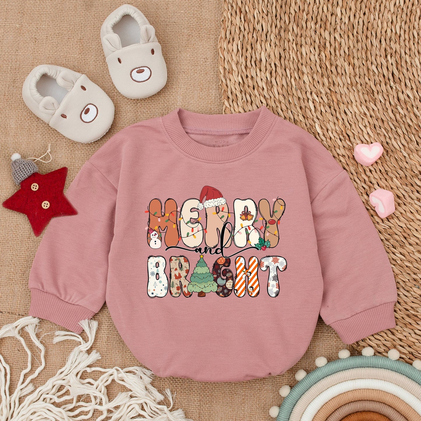 Festive Baby Romper & Sweatshirt Set: Perfect Christmas Outfit