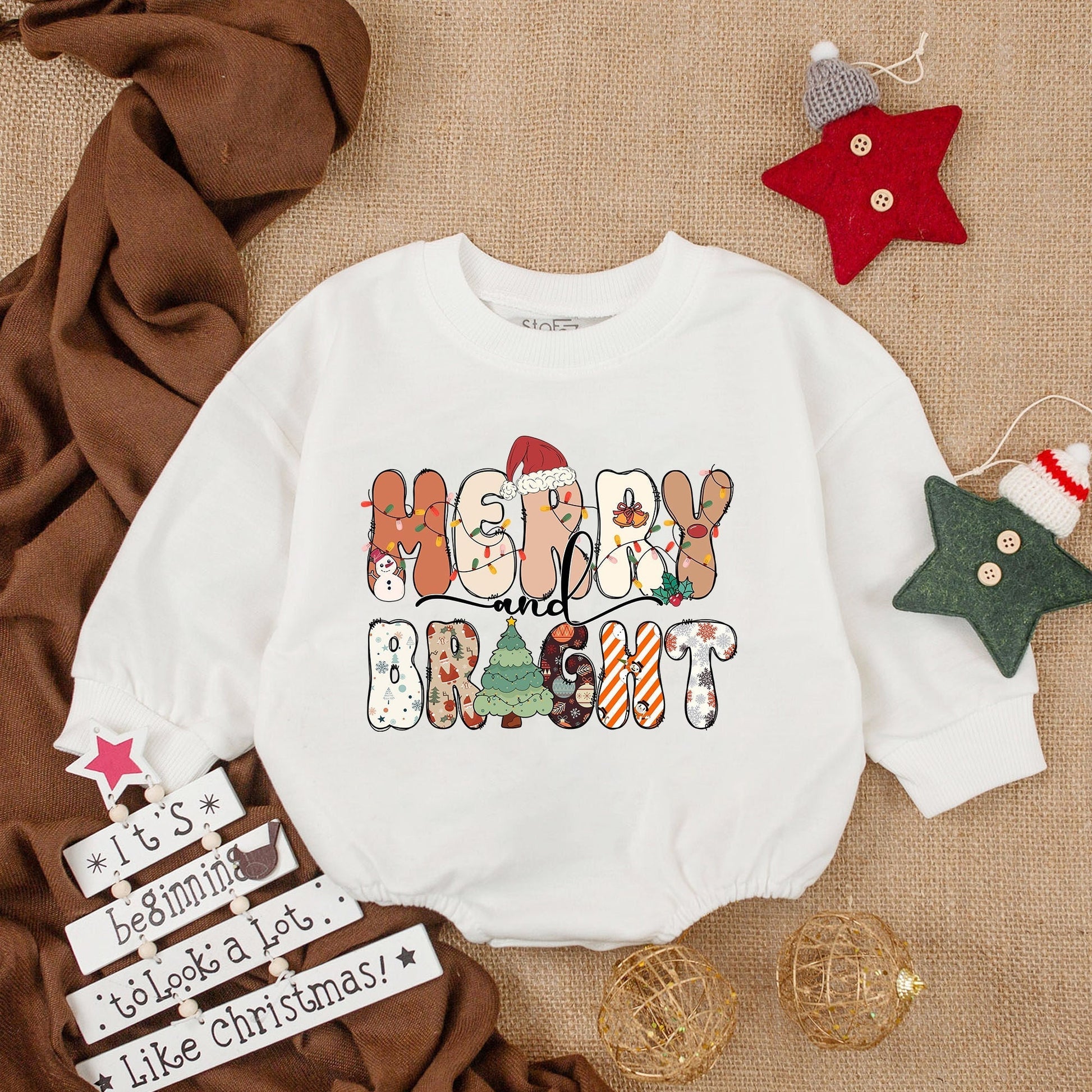 Festive Baby Romper & Sweatshirt Set: Perfect Christmas Outfit