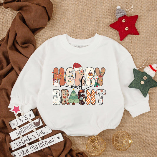 Festive Baby Romper & Sweatshirt Set: Perfect Christmas Outfit