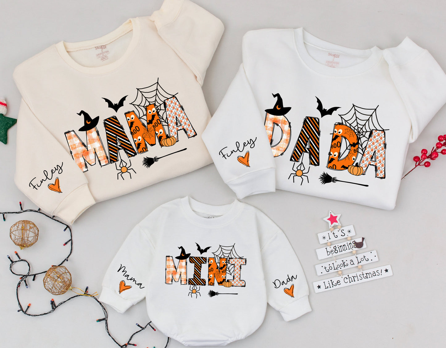 Matching Family Halloween Sweatshirts & Rompers - Custom Gifts