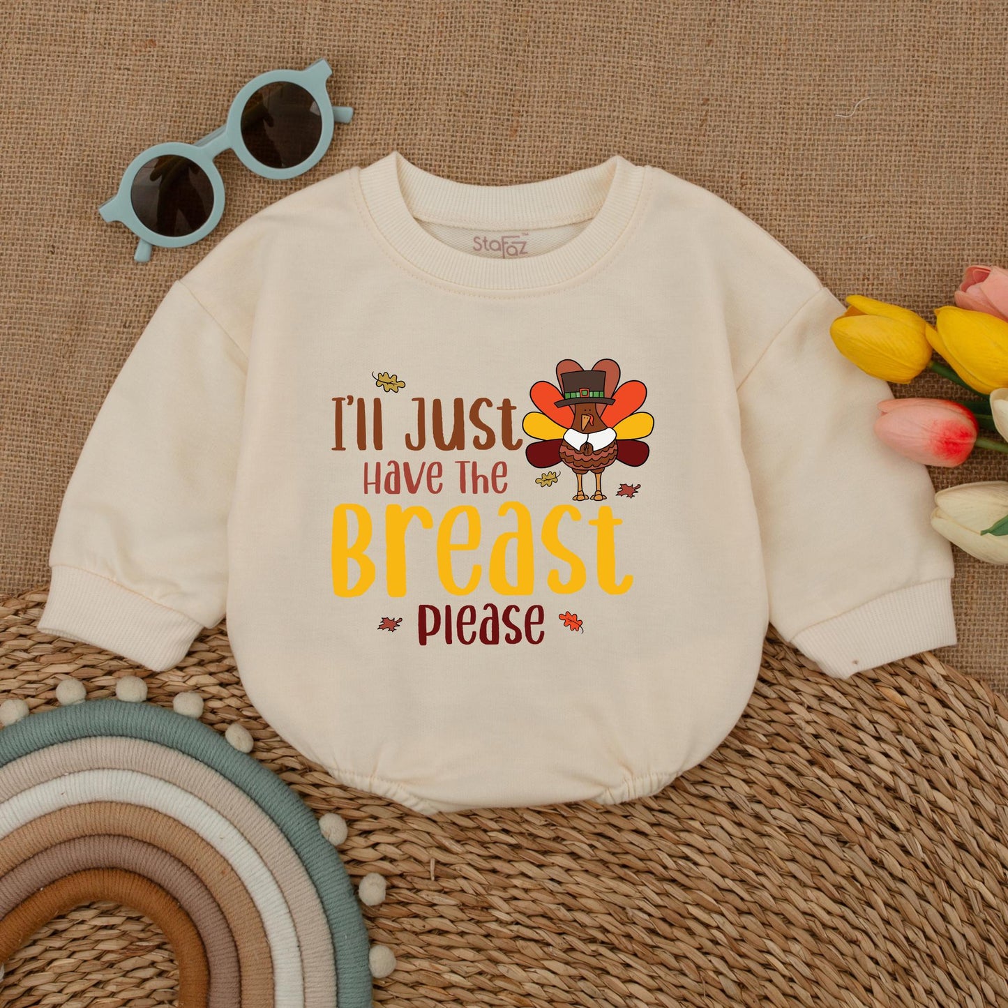 Turkey Day Baby Outfit - First Thanksgiving Romper Bodysuit