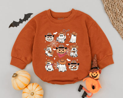 Retro Western Halloween Bodysuit & Toddler Sweatshirt Fall Outfit
