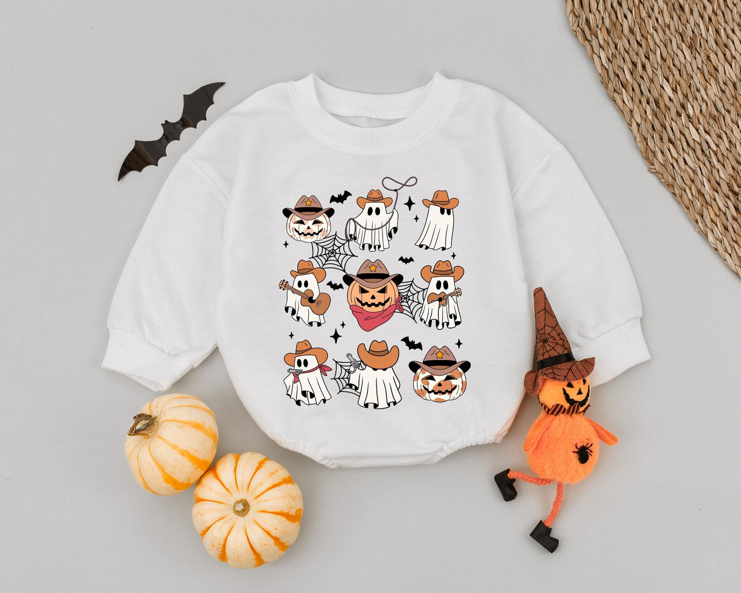 Retro Western Halloween Bodysuit & Toddler Sweatshirt Fall Outfit