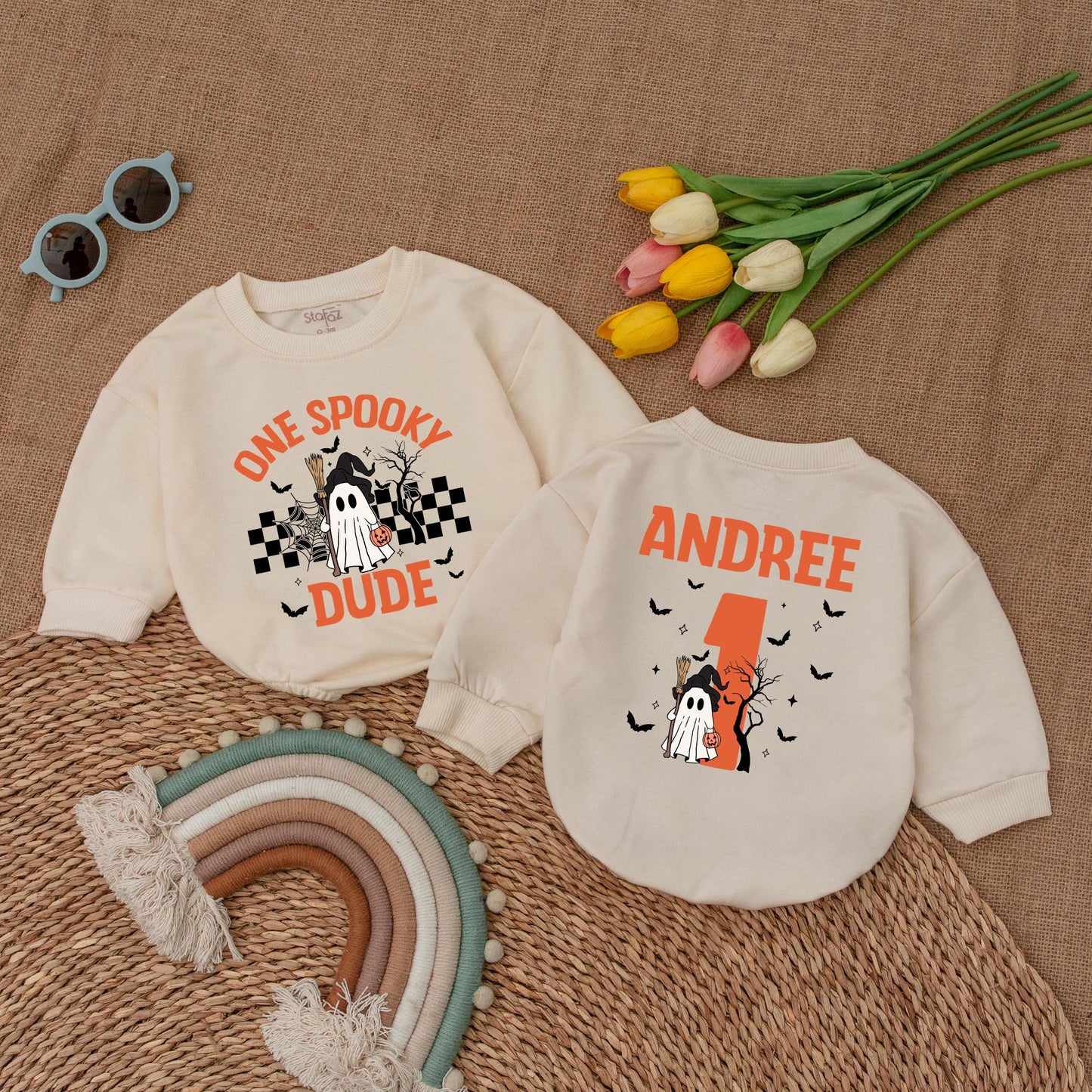 Custom "One Spooky Dude" Baby Romper - Halloween & Birthday Outfit