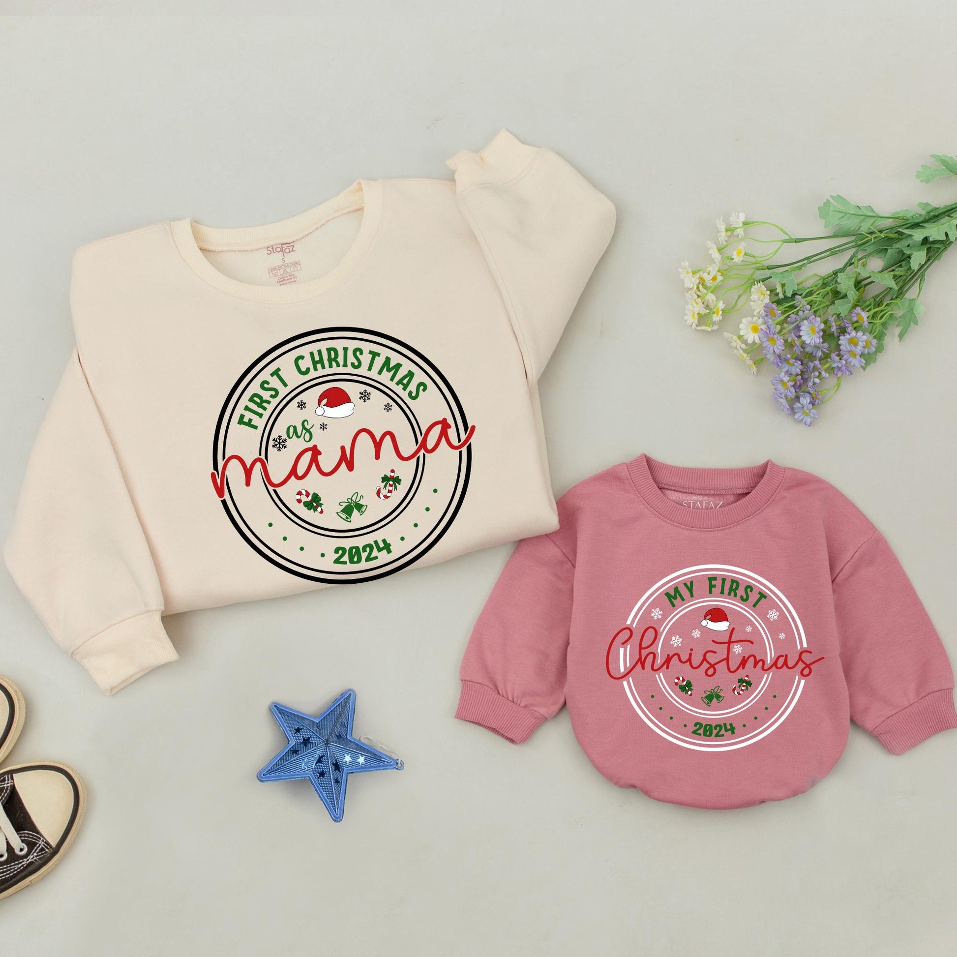 Matching Family Christmas Sweatshirts - Mommy and Me Holiday Outfit