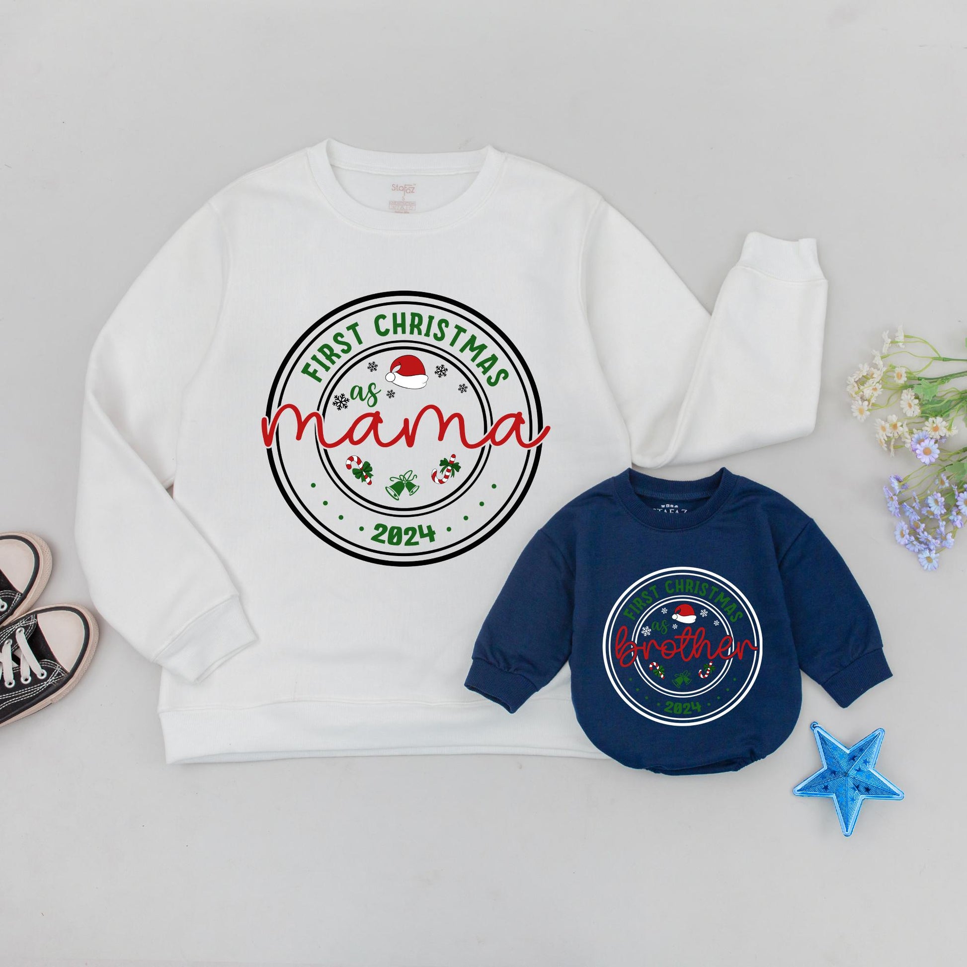 Matching Family Christmas Sweatshirts - Mommy and Me Holiday Outfit