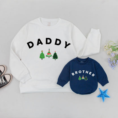 Custom Family Name Christmas Sweatshirts, Mommy & Me Matching Outfits