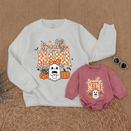Mama & Mini Spooky Matching Sweatshirts for Halloween Fun