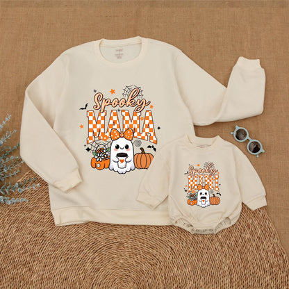 Mama & Mini Spooky Matching Sweatshirts for Halloween Fun