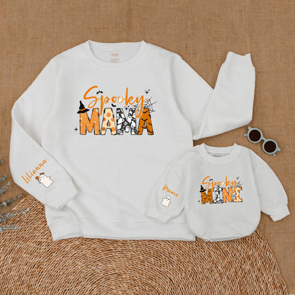 Halloween Ghost Mama and Mini Sweatshirt, Matching Spooky Outfits