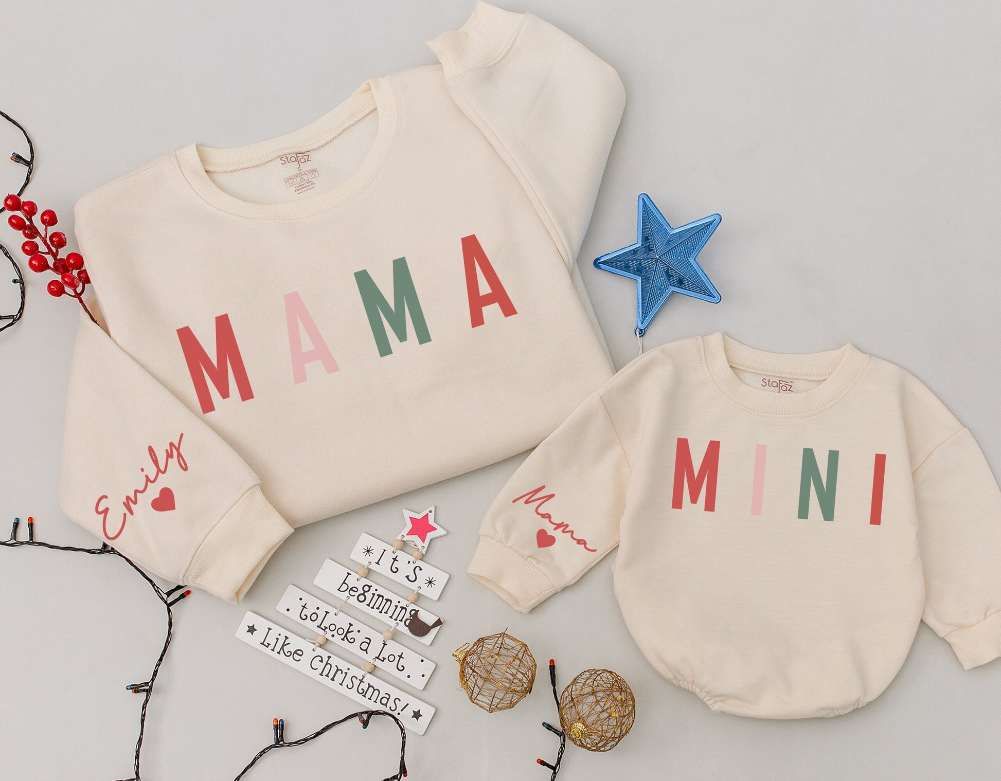 Matching Family Christmas Outfits: Mama, Mini, Dada & Baby Set