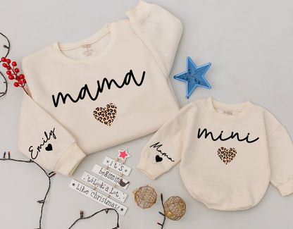 Matching Family Christmas Outfit: Mama, Dada, Mini Sweatshirts & Romper