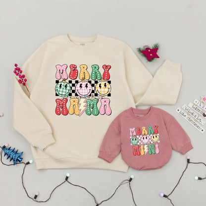 Retro Merry Mama & Mini Outfits: Chic Christmas Matching Sweaters