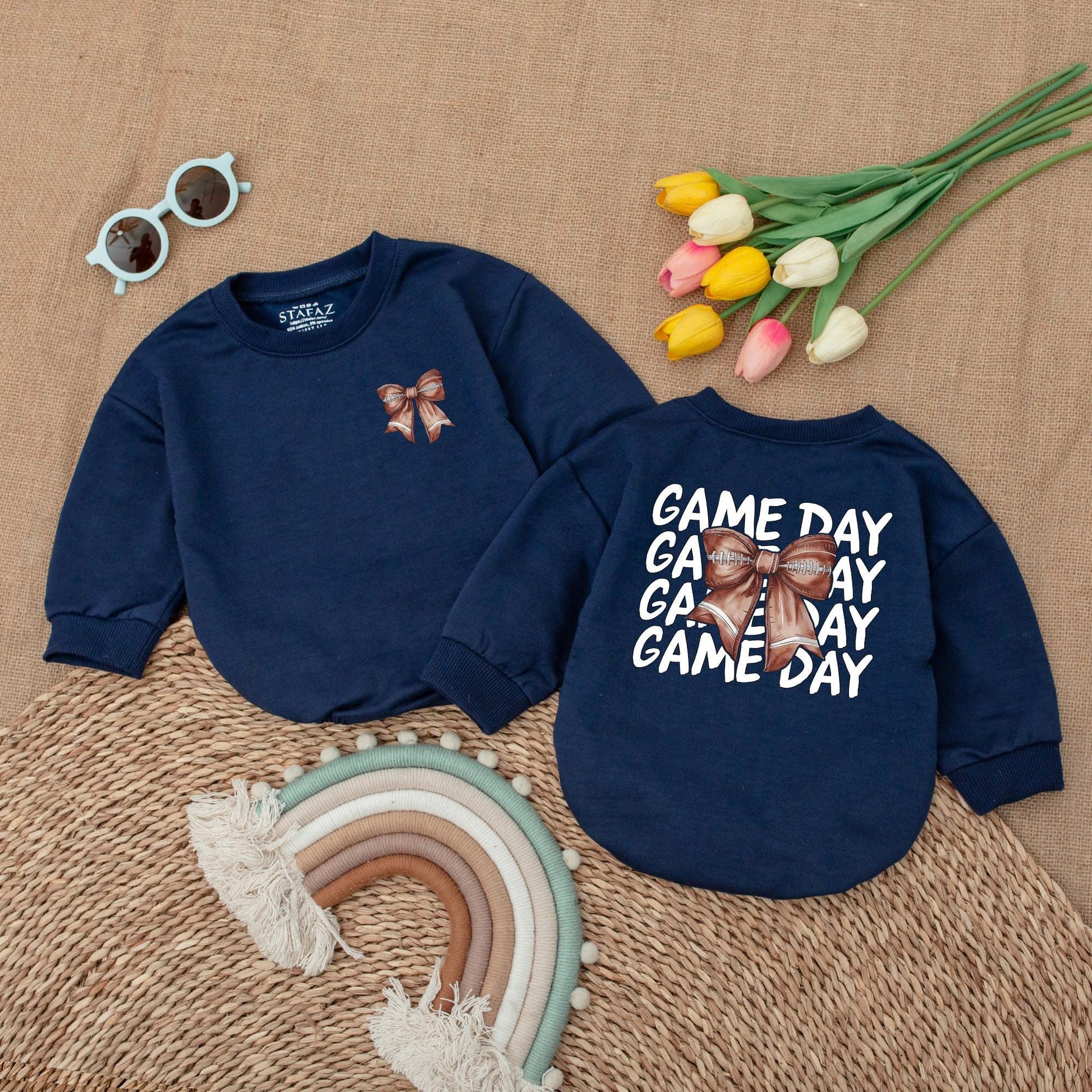 Baby Football Bow Romper: Game Day Outfit & Shower Gift Idea