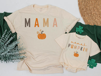 Matching Fall Mom & Baby Outfits: Pumpkin Shirts for Thanksgiving