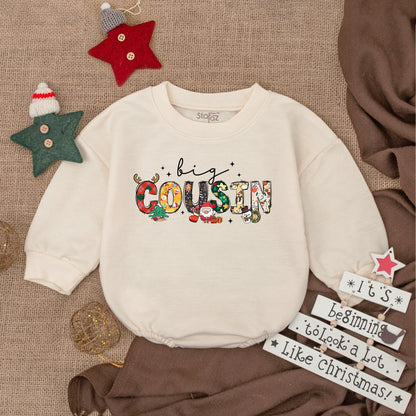 Matching Cousin Baby Romper & Christmas Toddler Retro Outfit